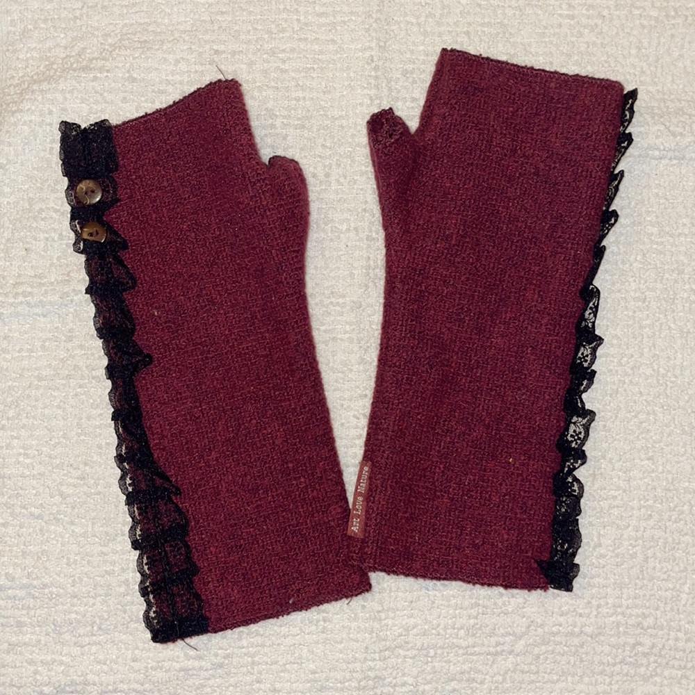 Art Love Nature - Fingerless gloves; Red